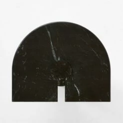 Liguria Rounded Black Marble Side Table With Black Marble Base 17 Liguria Rounded Black Marble Side Table With Black Marble Base -marin sHOP LiguriaBkTopBkBsTableTOPSSF22