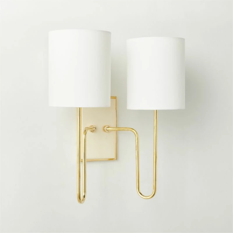 Lucerne Polished Brass Double Wall Sconce Light 3 Lucerne Polished Brass Double Wall Sconce Light