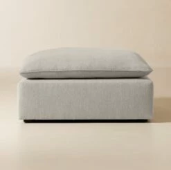 Lumin Grey Performance Fabric Ottoman