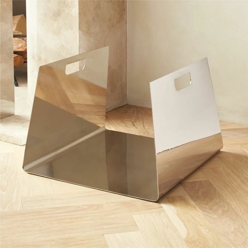 Maddox Polished Nickel Log Holder 4 Maddox Polished Nickel Log Holder - Image 2