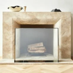 Maddox Polished Stainless Steel Fireplace Screen