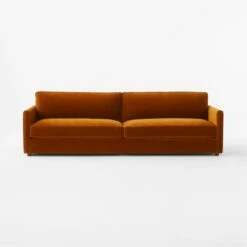 Malea Cognac Brown Velvet Sofa -marin sHOP MaleaCognacVelvetSofaSOSSF23
