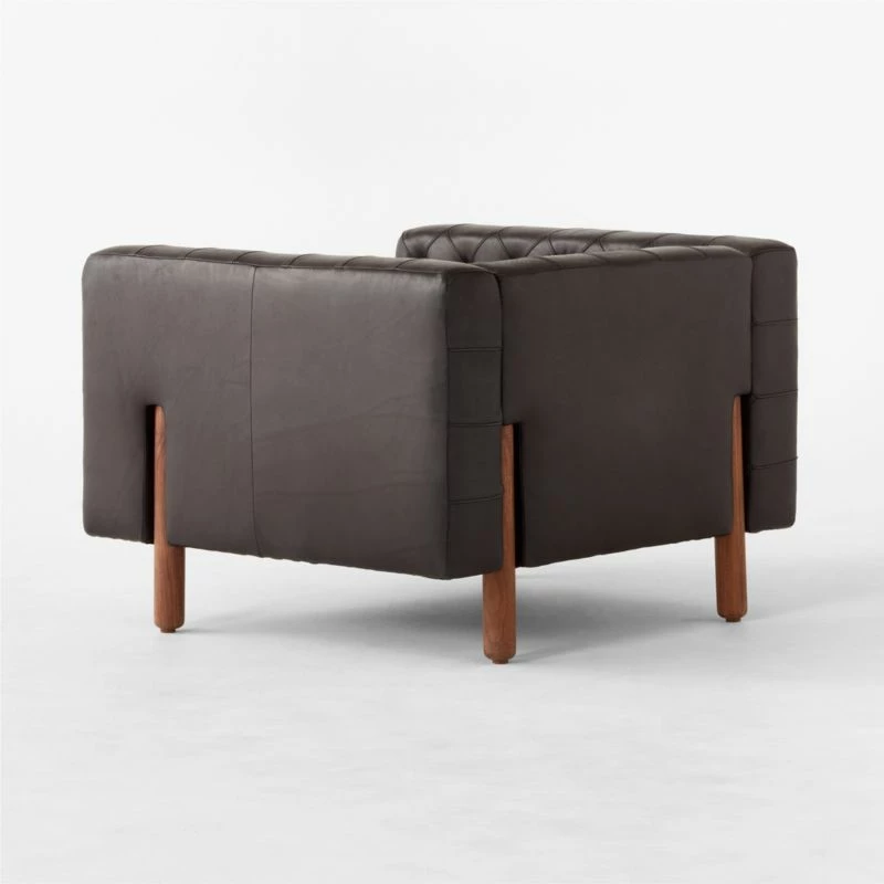 Marconi Tufted Black Leather Accent Chair 12 Marconi Tufted Black Leather Accent Chair - Image 10