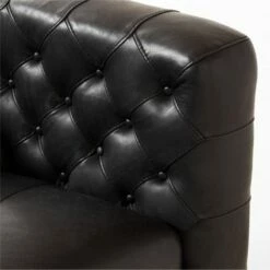 Marconi Tufted Black Leather Accent Chair 25 Marconi Tufted Black Leather Accent Chair -marin sHOP MarconiBlkLthrTfftdChairAV2SSF22