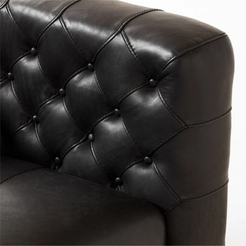 Marconi Tufted Black Leather Accent Chair 14 Marconi Tufted Black Leather Accent Chair - Image 12