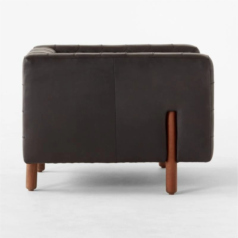 Marconi Tufted Black Leather Accent Chair 11 Marconi Tufted Black Leather Accent Chair - Image 9