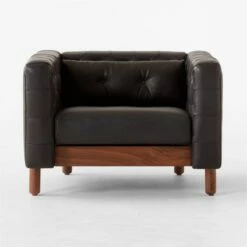Marconi Tufted Black Leather Accent Chair 20 Marconi Tufted Black Leather Accent Chair -marin sHOP MarconiBlkLthrTfftdChairSOSSF22