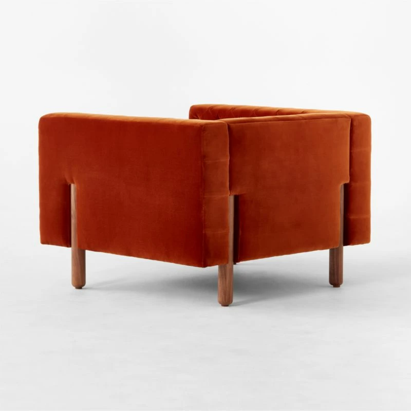 Marconi Tufted Rust Velvet Accent Chair 8 Marconi Tufted Rust Velvet Accent Chair - Image 6