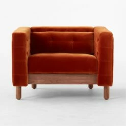 Marconi Tufted Rust Velvet Accent Chair 12 Marconi Tufted Rust Velvet Accent Chair -marin sHOP MarconiCprVlvtTfftdChairSOSSF22