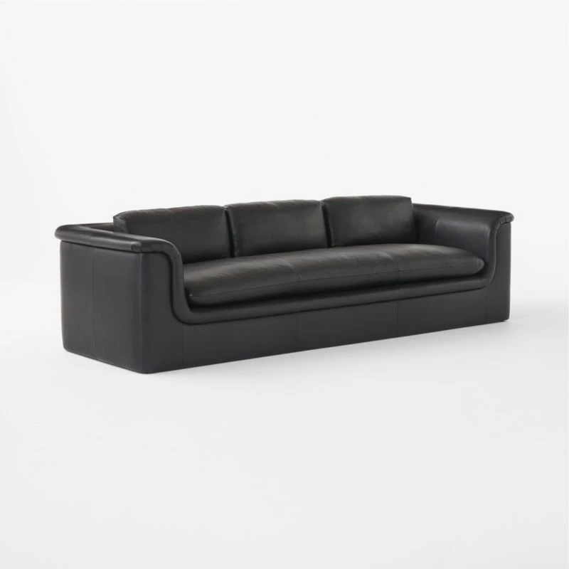 Mardones Black Leather Sofa 5 Mardones Black Leather Sofa - Image 3