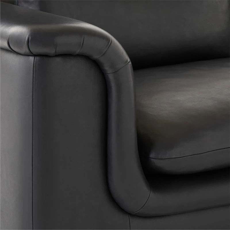 Mardones Black Leather Sofa 8 Mardones Black Leather Sofa - Image 6