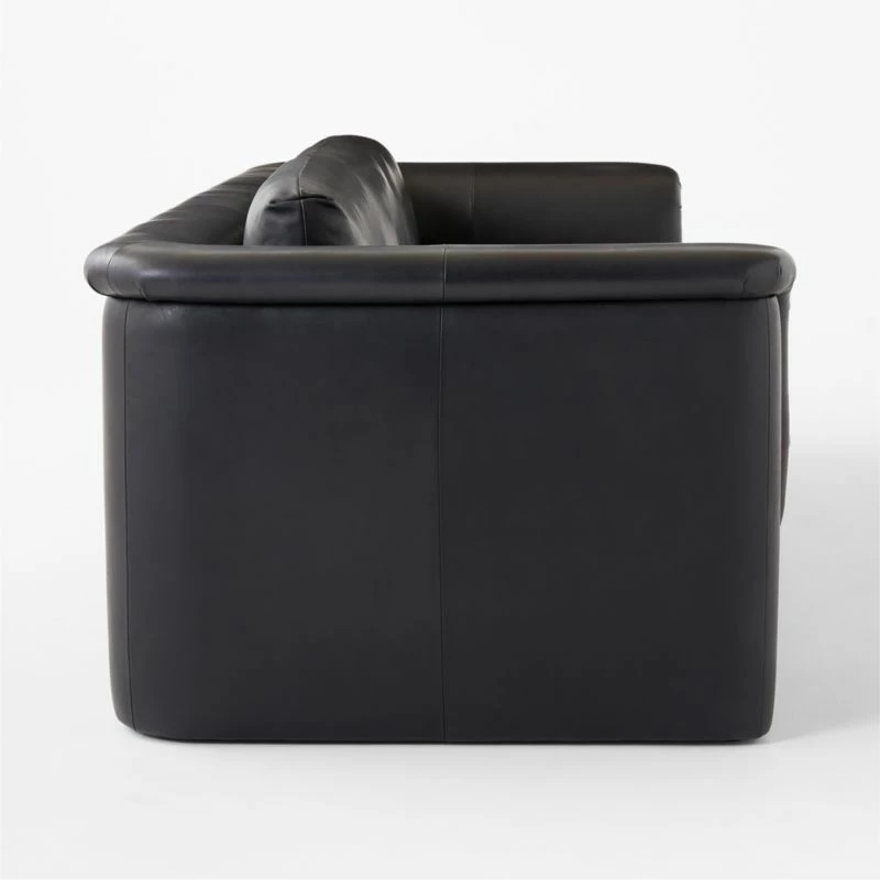 Mardones Black Leather Sofa 6 Mardones Black Leather Sofa - Image 4