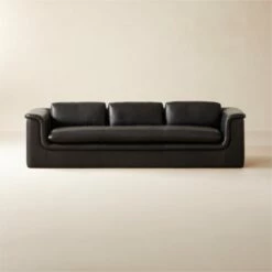 Mardones Black Leather Sofa