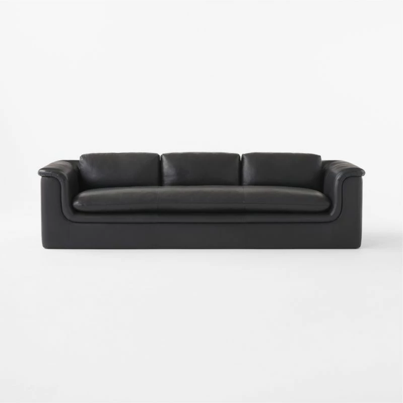 Mardones Black Leather Sofa 4 Mardones Black Leather Sofa - Image 2