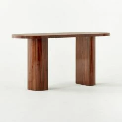 Marisa High-Gloss Walnut Wood Desk 60'' -marin sHOP MarisaHiGlossWalnutDesk3QSSF22