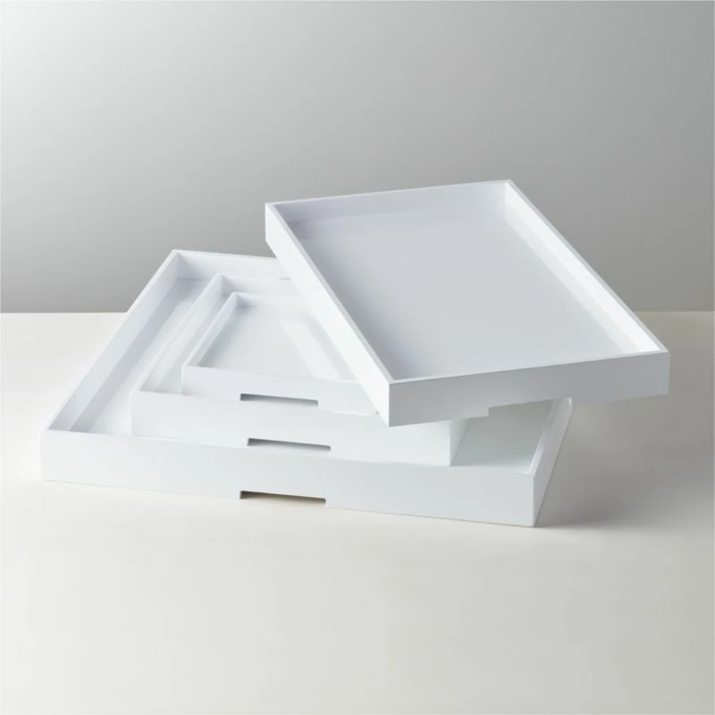 Marq High Gloss White Trays 3 Marq High Gloss White Trays