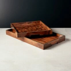 Marq Rectangular Burl Wood Tray -marin sHOP MarqSquareBurlwoodTraysFHS21