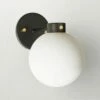 Marra Black Globe Wall Sconce Light -marin sHOP MarraBkBrsSingleSconceAV2SHS23
