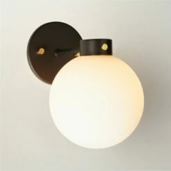 Marra Black Globe Wall Sconce Light -marin sHOP MarraBkBrsSingleSconceAVROS23