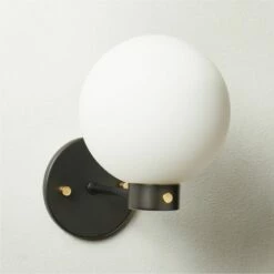 Marra Black Globe Wall Sconce Light -marin sHOP MarraBkBrsSingleSconceSHS23