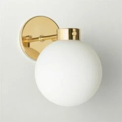 Marra Polished Brass Globe Wall Sconce Light
