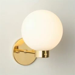 Marra Polished Brass Globe Wall Sconce Light 10 Marra Polished Brass Globe Wall Sconce Light -marin sHOP MarraPldBrsSngScncROS23