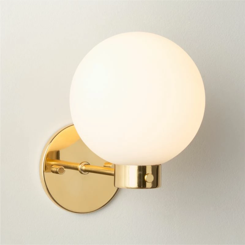 Marra Polished Brass Globe Wall Sconce Light 6 Marra Polished Brass Globe Wall Sconce Light - Image 4