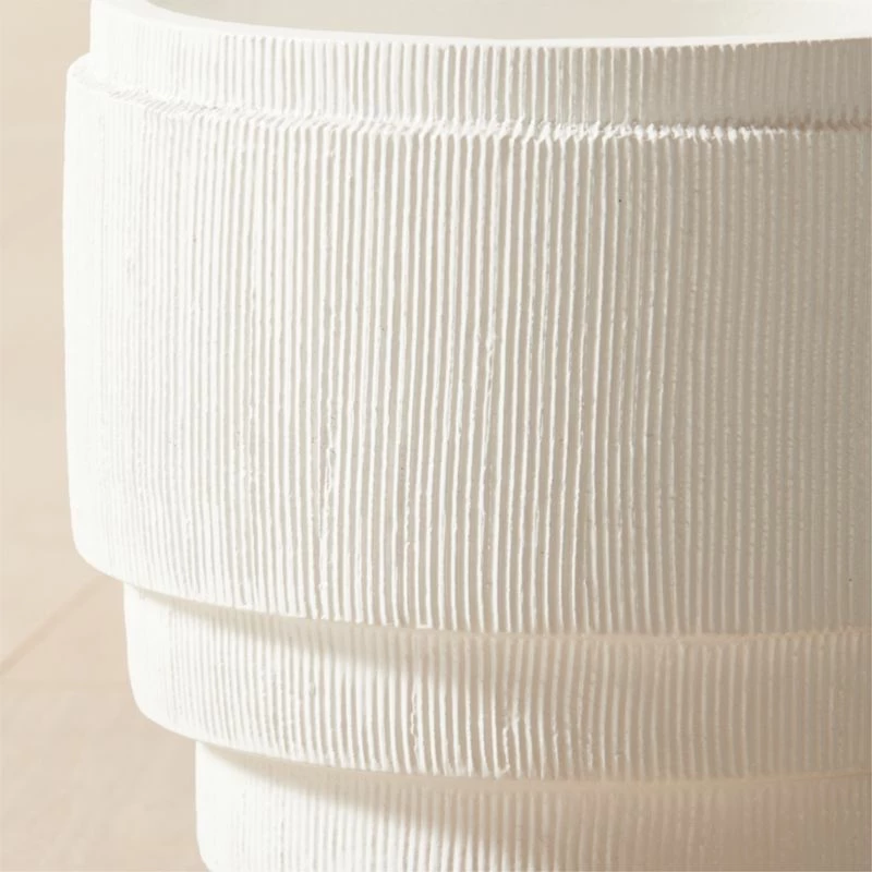 Marram Ribbed White Indoor Planter Small 6 Marram Ribbed White Indoor Planter Small - Image 4