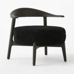 Matador Black Shearling Accent Chair -marin sHOP MatadorBlackShlngChair3QSSF22