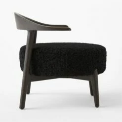 Matador Black Shearling Accent Chair -marin sHOP MatadorBlackShlngChairSDSSF22