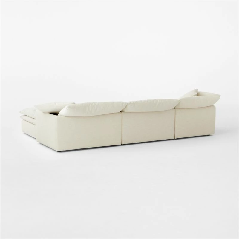 Mattea 4-Piece Neutral Performance Linen Sectional Sofa With Right-Arm 8 Mattea 4-Piece Neutral Performance Linen Sectional Sofa With Right-Arm - Image 6