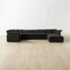 Mattea 6-Piece Charcoal Black Performance Linen Sectional Sofa With Right Arm -marin sHOP Mattea6PcBlkRASectSHS23