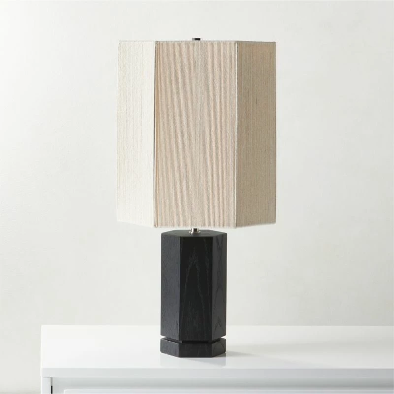 Maya Black Ebonized Oak Wood Table Lamp 3 Maya Black Ebonized Oak Wood Table Lamp