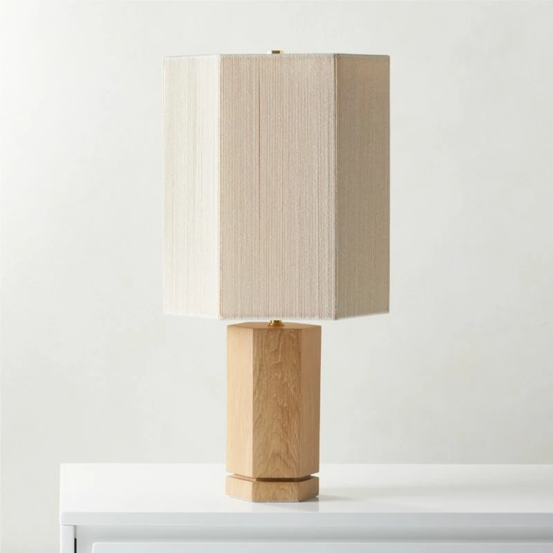 Maya White Ebonized Oak Wood Table Lamp 3 Maya White Ebonized Oak Wood Table Lamp