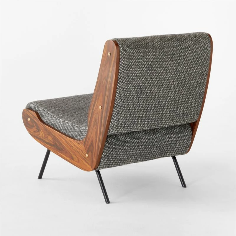 Meda Grey Wool Armless Lounge Chair 10 Meda Grey Wool Armless Lounge Chair - Image 8