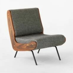 Meda Grey Wool Armless Lounge Chair 16 Meda Grey Wool Armless Lounge Chair -marin sHOP MedaGreyWoolLngChair3QSSF22