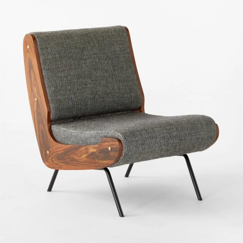 Meda Grey Wool Armless Lounge Chair 8 Meda Grey Wool Armless Lounge Chair - Image 6