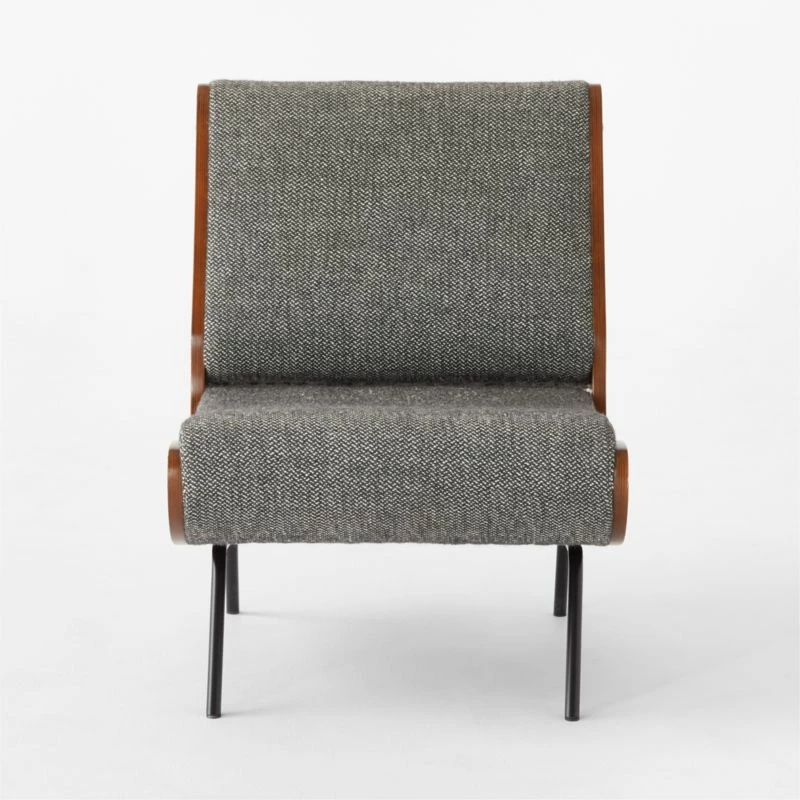 Meda Grey Wool Armless Lounge Chair 7 Meda Grey Wool Armless Lounge Chair - Image 5