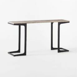 Milan Grey Travertine And Metal Console Table -marin sHOP MilanGreyTrvrtnCnslTable3QSSS22