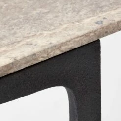 Milan Grey Travertine And Metal Console Table -marin sHOP MilanGreyTrvrtnCnslTableAVSSS22