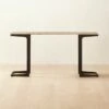 Milan Grey Travertine And Metal Console Table 1 Milan Grey Travertine And Metal Console Table -marin sHOP MilanGreyTrvrtnCnslTableSHS22