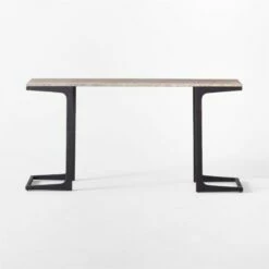 Milan Grey Travertine And Metal Console Table -marin sHOP MilanGreyTrvrtnCnslTableSOSSS22