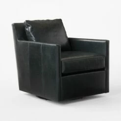 Monsef Black Leather Swivel Chair -marin sHOP MonsefBlkLthrSwivelChair3QSSF23