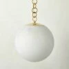 Moon Globe Pendant Light With Brass Chain 14" 2 Moon Globe Pendant Light With Brass Chain 14" -marin sHOP MoonBrsPendantLight14inSHS23