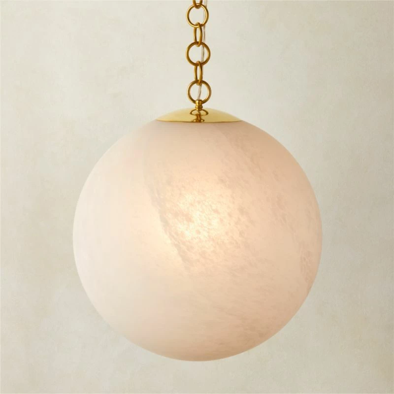 Moon Globe Pendant Light With Brass Chain 21" 4 Moon Globe Pendant Light With Brass Chain 21" - Image 2