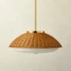 Moro Polished Brass And Rattan Pendant Light -marin sHOP MoroRttnNGlsPendantSHS23