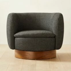 Muir Grey Woven Swivel Chair