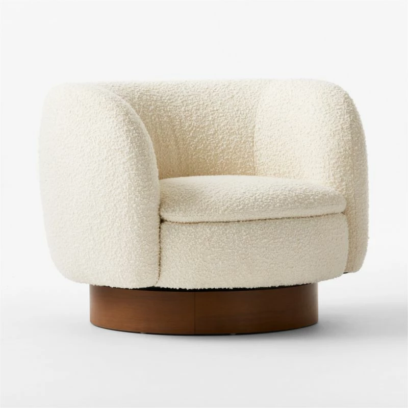 Muir White Boucle Swivel Chair 7 Muir White Boucle Swivel Chair - Image 5