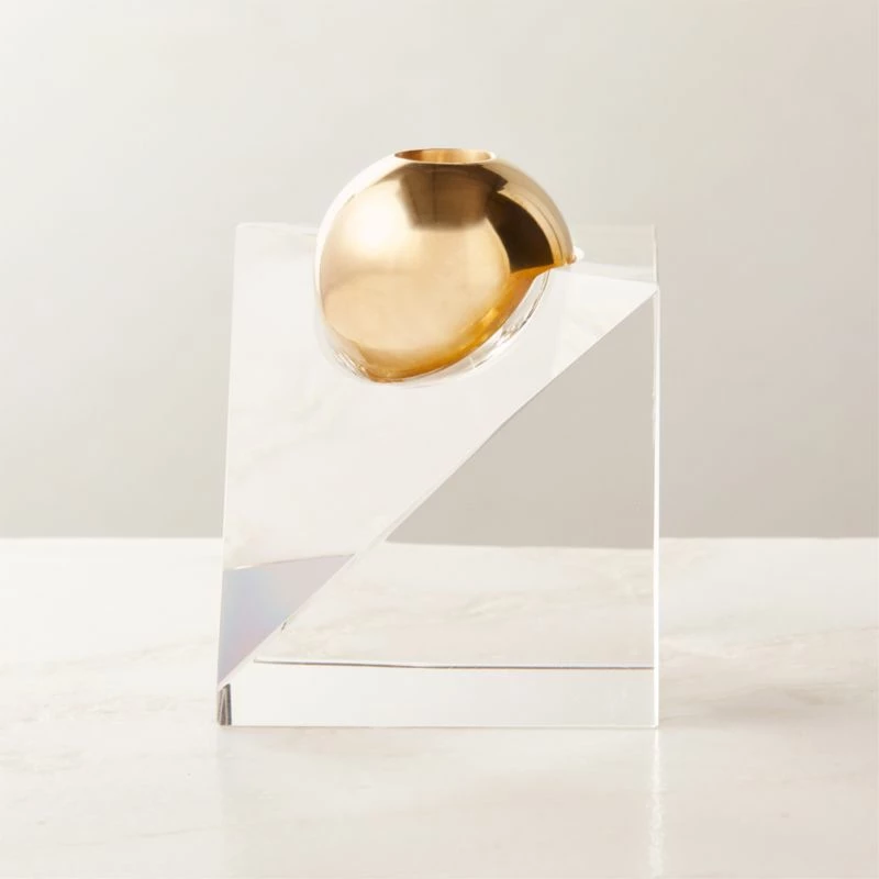 Newton Crystal Glass Ball Taper Candle Holder 3 Newton Crystal Glass Ball Taper Candle Holder