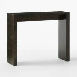 Niche Charcoal Brown Burl Wood Console Table 34" -marin sHOP NicheBlkBrlwdConsole34in3QSSS23